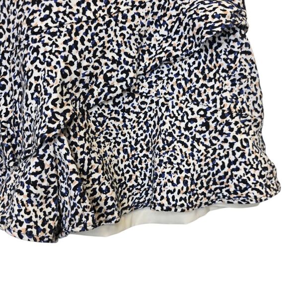 Express Women's 00 Animal Print White Black Faux Wrap Skirt Skort Linen Blend - Picture 3 of 11
